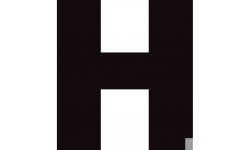 Lettre H noir sur fond blanc (10x10.2cm) - Autocollant(sticker)